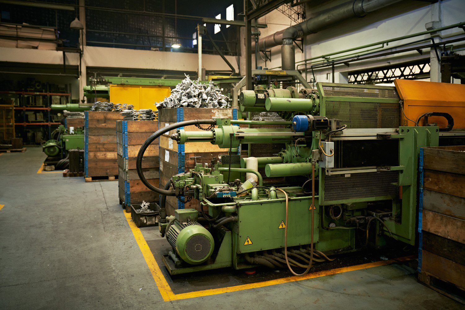 Industrial machinery in a factory setting.